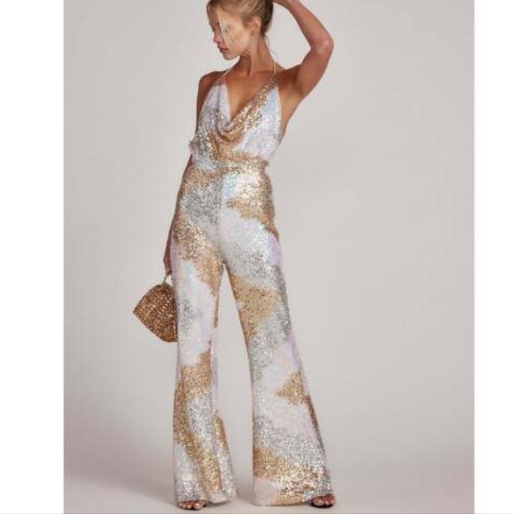 12th Tribe Gold & Silver Sequin Jumpsuit